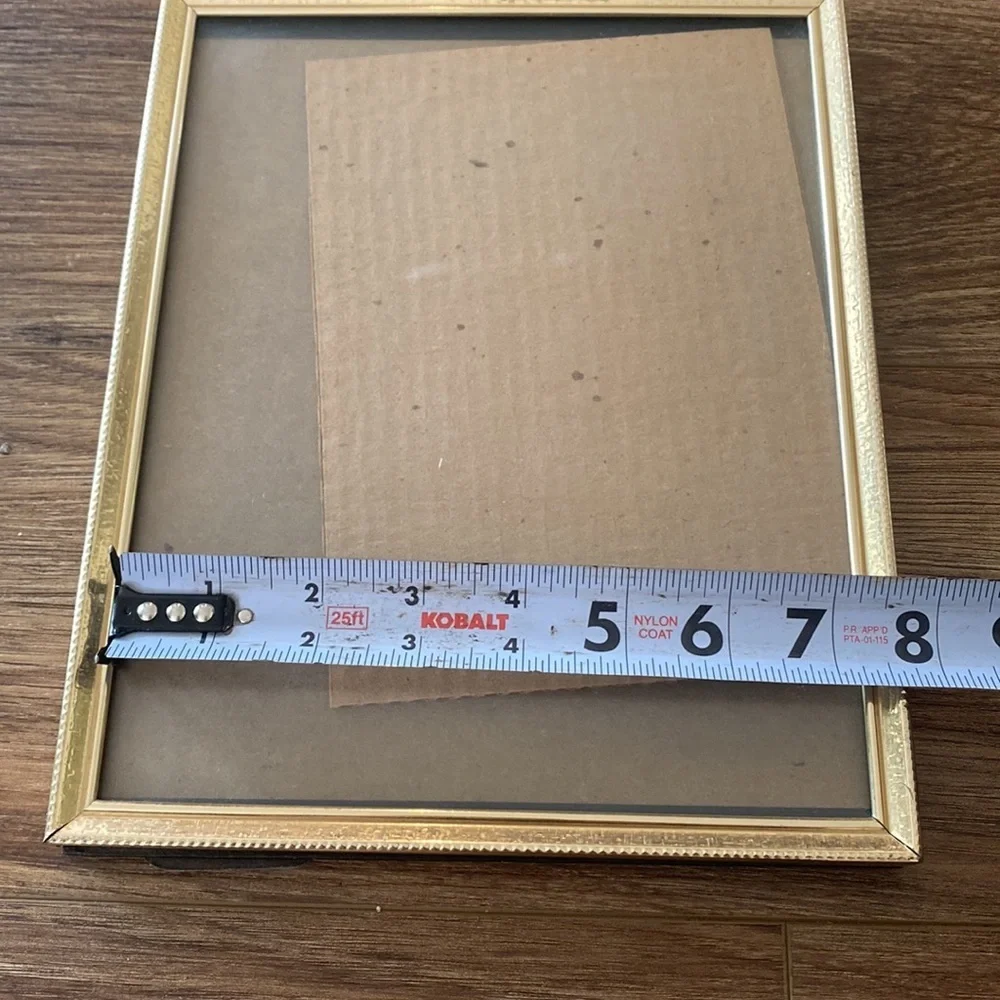 2 intercraft vintage gold-tone metal photo frame with back easel frame. Art deco